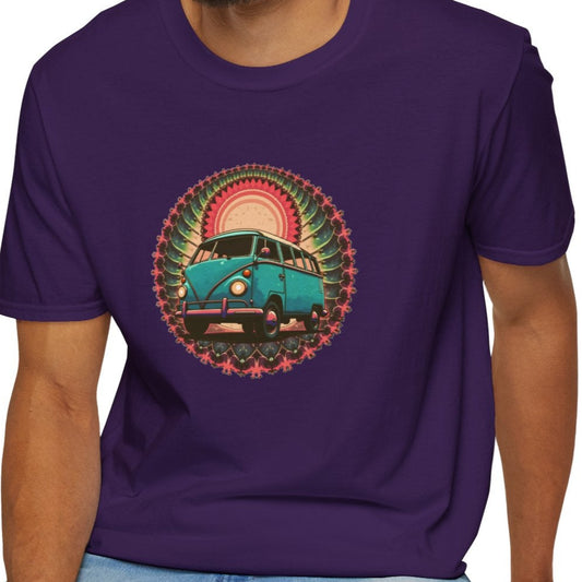 1960's Hippy Bus Graphic T-Shirt | 100% Cotton T-Shirt | Classic 60's Car T-Shirt | Classic Bus T-Shirt | Camping |